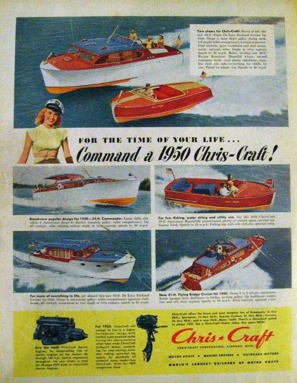 Chris-Craft Boats - 1950 CHRIS-CRAFT AD